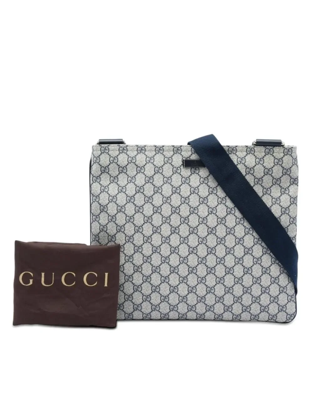Gucci Zip Top Messenger Bag Gg Coated #341010G62B